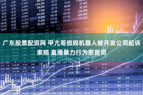 广东股票配资网 甲亢哥损毁机器人被开发公司起诉索赔 直播暴力行为惹官司